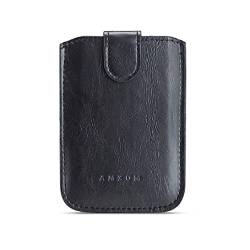 Myazs PU Leder Brieftasche Karte Tasche Klebehalter für Hülle Aufkleber für Brieftaschen für Männer mit Kette, Schwarz von Myazs