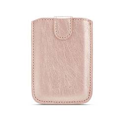 Myazs PU Leder Brieftasche Karte Tasche Klebehalter für Hülle Aufkleber für Brieftaschen für Männer mit Kette, rose gold von Myazs