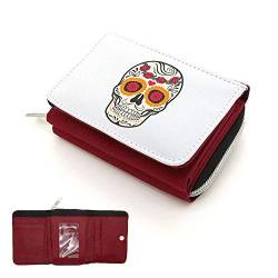 Mygoodprice Calavera 7 Geldbörse mit Klappe, rot, one size von Mygoodprice