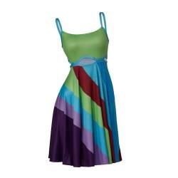 Damen 13 Going On 30 Regenbogen Sexy Minikleid Vintage Print Bodycon Kleid Mehrfarbig Cut-Out Kleid - XL von MyheroCos