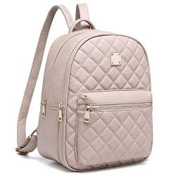 Myhozee Rucksack Damen Leder PU Daypack Klein Elegant Rucksack Tagesrucksack für Mädchen,Beige von Myhozee