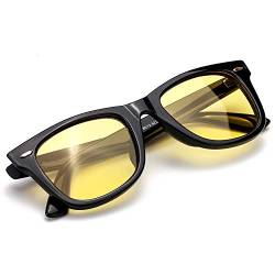 Myiaur Gelb Nachtsichtbrille Autofahren Polarisiert für Damen - UVA UVB Schut (Schwarz) von Myiaur