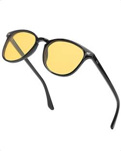 Myiaur Nachtsichtbrillen Damen trendy polarisiert gelb getönt ideal für nächtliche/nebelige Fahrten von Myiaur