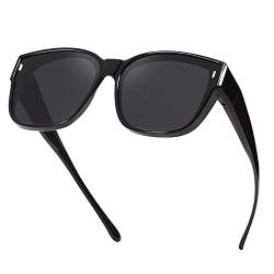 Myiaur Polarisierte Überzieh Sonnenbrille Damen UV-Schutz Überbrille Sonnenbrille für brillenträger Ultra Leicht Fit-Over Brille von Myiaur