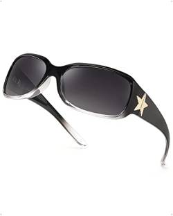 Myiaur Sonnenbrillen Damen Wrap-Around polarisierte Sonnenbrillen stilvolle UV400-Schutz Star Shades fürs Fahren Trendiges Modeaccessoire von Myiaur