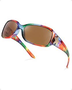 Myiaur Sonnenbrillen Damen Wrap-Around polarisierte Sonnenbrillen stilvolle UV400-Schutz Star Shades fürs Fahren Trendiges Modeaccessoire von Myiaur