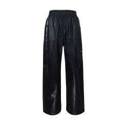 Herren PU Leder Hose Baggy y2k Hip Hop Jogginghose Punk Vintage Gothic Mode Lederhosen Casual Straight Leg Kunstleder Motorrad Biker Hose Punk Retro Goth Hosen Lederhosen von Mymyguoe