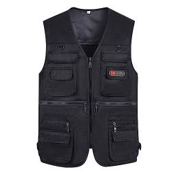 Mymyguoe Anglerweste Herren Outdoor Leichte Sommerweste Mit Vielen Taschen Jagdweste Arbeitsweste Softshellwesten Jacke Reporterwesten Schnelltrocknend Atmungsaktive Vest Camping Fotografie Weste von Mymyguoe