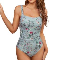 Mymyguoe Badeanzug Damen große größe Schwimmanzug Schlankheits Sommer Einteilige Bauchweg Bademode Swimsuit für Schwimmen Surfen Tauchen Urlaub von Mymyguoe