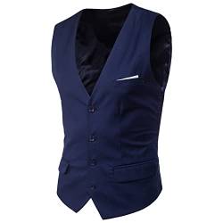 Mymyguoe Herren Elegant Anzug Weste Classic Regualr Fit Westen V-Ausschnitt Sleeveless Anzugweste Freizeit LÄssige Leichte Weste Casual Kleid Anzug von Mymyguoe