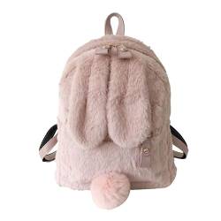 MypikY Freizeit-Rucksack, einfarbiger Plüsch-Rucksack, Netter hinterer Rucksack, passend für Junge Studenten und Frauen-Reise-Rucksack,Rosa von MypikY