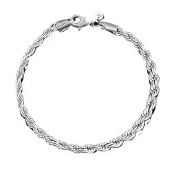 Armband, personalisiertes Armband, 925er Sterlingsilber-Armband, modisches verschlungenes Kettenarmband, Damen-Sterlingsilber-Schmuck for Schwestern, Freunde, Paare, Mutter (Größe: 1) von MyrXFb