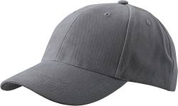 6 Panel Cap mit stirnanliegenden Frontpanels - Farbe: Dark Grey - Größe: One Size von Myrtle Beach