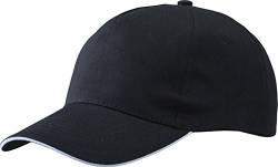 Promo Sandwich Cap mit Kontraststreifen - Farbe: Black/White - Größe: One Size von Myrtle Beach