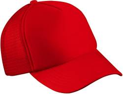Trendiges 5 Panel Mesh Hip Hop Cap, Farbe:Red;Größe:One Size one size,Red von Myrtle Beach