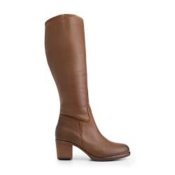 Mysa Damen Petunia Leather Boot High Classic Leder stiefel - Cognac 42 von Mysa