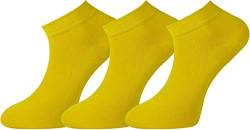 Mysocks, Herren-Damen-Sneakersocken, Feine Baumwolle, Nahtlose Spitze 3 Paar Gelb von Mysocks