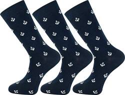 Mysocks 3 Paare Unisex Knöchelsocken Marine Anker von Mysocks