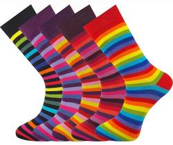 Mysocks 5 Paar Herren Socken Streifen Extra feine gekämmte Baumwolle Größe 41-46 von Mysocks