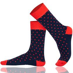 Mysocks Bunt Punkt Knöchelsocken Marine rot Mit roten Punkten von Mysocks