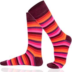 Mysocks Extra Feine Baumwolle, Nahtlose Zehenpartie, Gestreifte Socken Streifen Herbst Regenbogen 41-46 von Mysocks