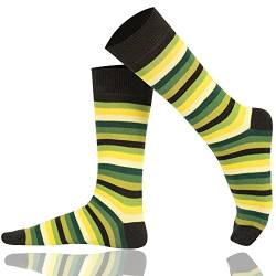 Mysocks Extra Feine Baumwolle, Nahtlose Zehenpartie, Gestreifte Socken Streifen Multi Grün 41-46 von Mysocks