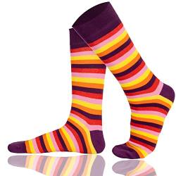 Mysocks Extra Feine Baumwolle, Nahtlose Zehenpartie, Gestreifte Socken Streifen Pfirsich 37-41 von Mysocks