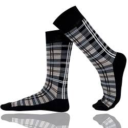 Mysocks Extra Feine Baumwolle, Nahtlose Zehenpartie, Gestreifte Socken Überprüft grau 41-46 von Mysocks