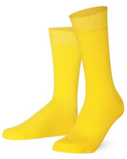 Mysocks Extrafeine Baumwollsocken für Herren/Damen, Nahtloser Zehenbereich, für Geschäfts, Formelle, Freizeit und Alltagskleidung Größe 37-41, Gelb von Mysocks