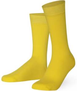 Mysocks Extrafeine Baumwollsocken für Herren/Damen, Nahtloser Zehenbereich, für Geschäfts, formelle, Freizeit und Alltagskleidung Größe 41-46, Gelb von Mysocks