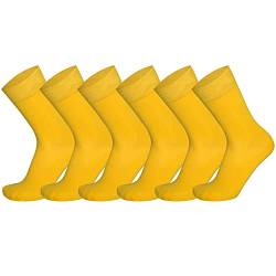 Mysocks Herren/Damen Socken, gekämmte Baumwolle, nahtlose Zehenpartie, 6er-Pack Gelb von Mysocks
