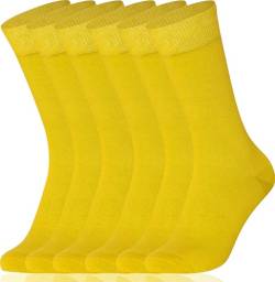 Mysocks Herren/Damen Socken, gekämmte Baumwolle, nahtlose Zehenpartie, 6er-Pack Gelb von Mysocks