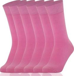 Mysocks Herren/Damen Socken, gekämmte Baumwolle, nahtlose Zehenpartie, 6er-Pack Rosa von Mysocks