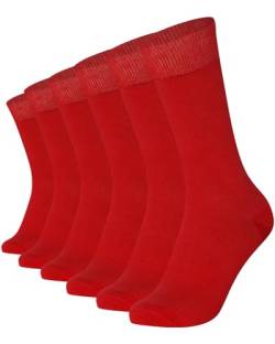 Mysocks Herren/Damen Socken, gekämmte Baumwolle, nahtlose Zehenpartie, 6er-Pack Rot von Mysocks