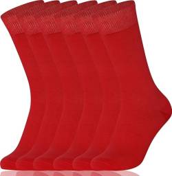 Mysocks Herren/Damen Socken, gekämmte Baumwolle, nahtlose Zehenpartie, 6er-Pack Rot von Mysocks