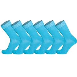Mysocks Herren/Damen Socken, gekämmte Baumwolle, nahtlose Zehenpartie, 6er-Pack Türkis von Mysocks