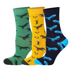 Mysocks Kinder 3 Paar Crew-Socken mit Dinosaurier-Muster 27-31 von Mysocks