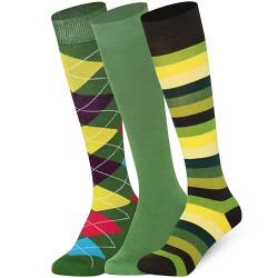 Mysocks Kniestrümpfe Damen Kniestrümpfe Herren - Unisex Knee High Socks Knie Strümpfe - Gekämmte Baumwolle Knie Strümpfe, 3 Paare Multi Design 01, 37-41 von Mysocks