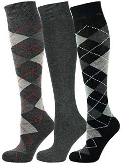 Mysocks Kniestrümpfe Damen Kniestrümpfe Herren - Unisex Knee High Socks Knie Strümpfe - Gekämmte Baumwolle Knie Strümpfe, 3 Paare Multi Design 07, 37-41 von Mysocks