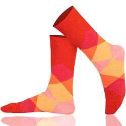 Mysocks Knöchelsocken Diamant Entwurf Rot orange rosa von Mysocks