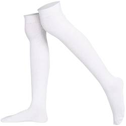 Mysocks Über das Knie Hoch lang Socken Weiß von Mysocks