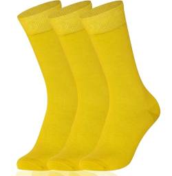 Mysocks Unisex 3 Paar Plain Knöchelsocken Gelb von Mysocks