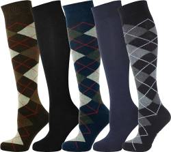 Mysocks Unisex Kniestrümpfe Argyle Socken Mehrfachverpackung 701 von Mysocks