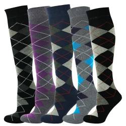 Mysocks Unisex Kniestrümpfe Argyle Socken Mehrfachverpackung 702 von Mysocks