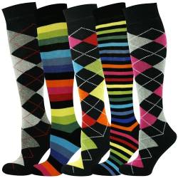 Mysocks Unisex Kniestrümpfe Argyle Socken Mehrfachverpackung 703 von Mysocks