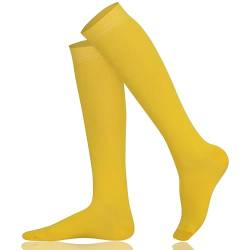 Mysocks Unisex Kniestrümpfe lange Socken Gelb von Mysocks