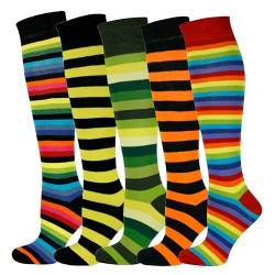 Mysocks Unisex Kniestrümpfe lange Socken Streifen Multi 501 von Mysocks