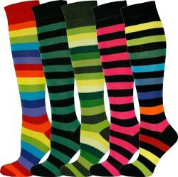 Mysocks Unisex Kniestrümpfe lange Socken Streifen Multi 502 von Mysocks