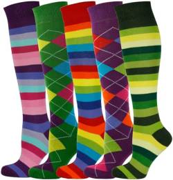 Mysocks Unisex Kniestrümpfe lange Socken Streifen Multi 503 von Mysocks