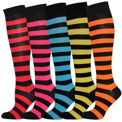 Mysocks Unisex Kniestrümpfe lange Socken Streifen Multi 506 von Mysocks